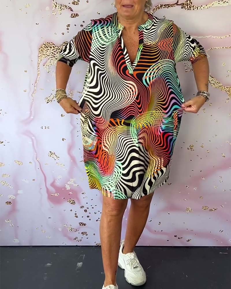 Soraya – Abstract Print Tunic Dress