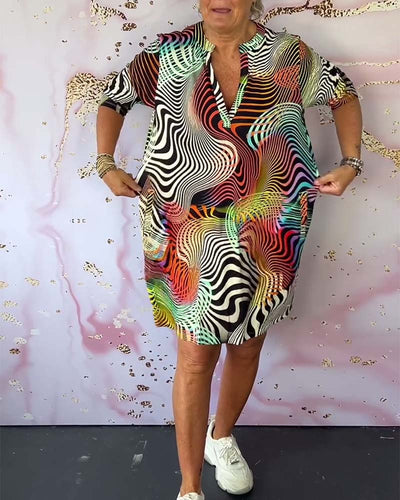 Soraya – Abstract Print Tunic Dress
