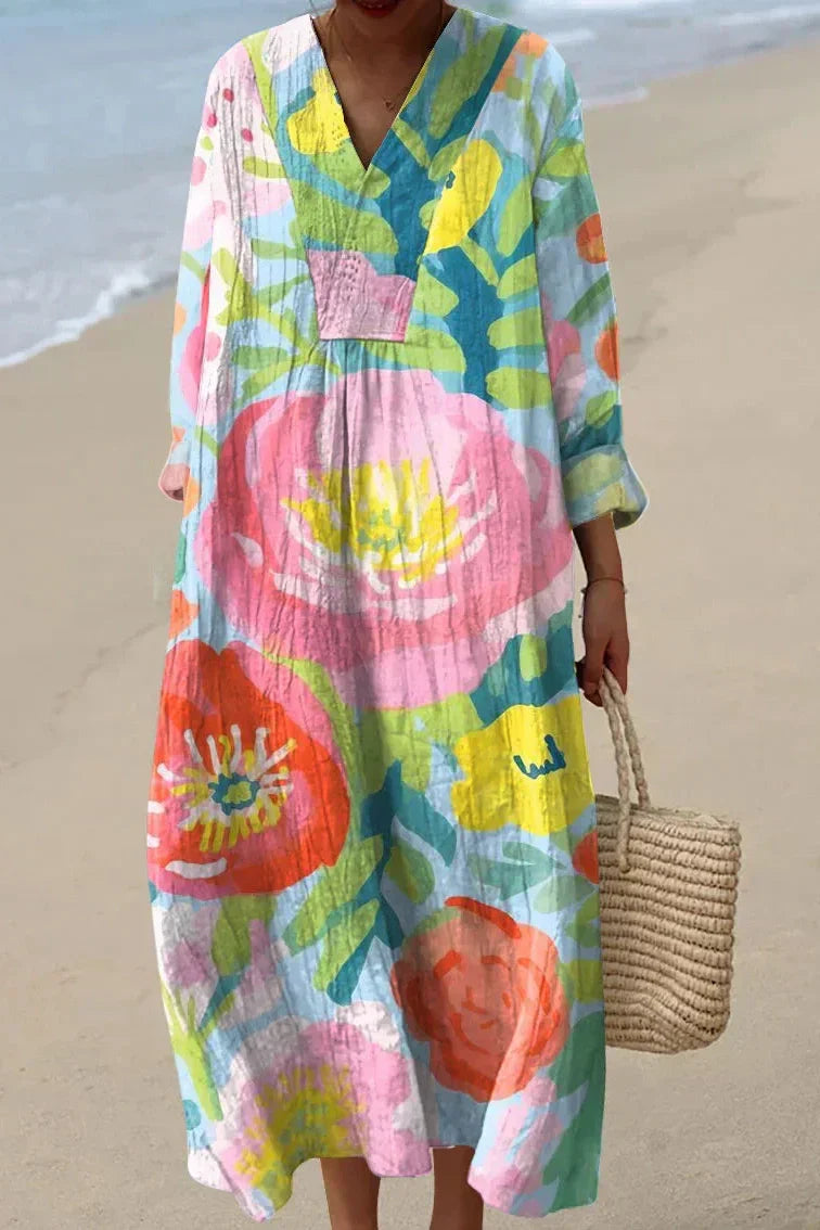 The Coastal Bloom – Art-Inspired Dress