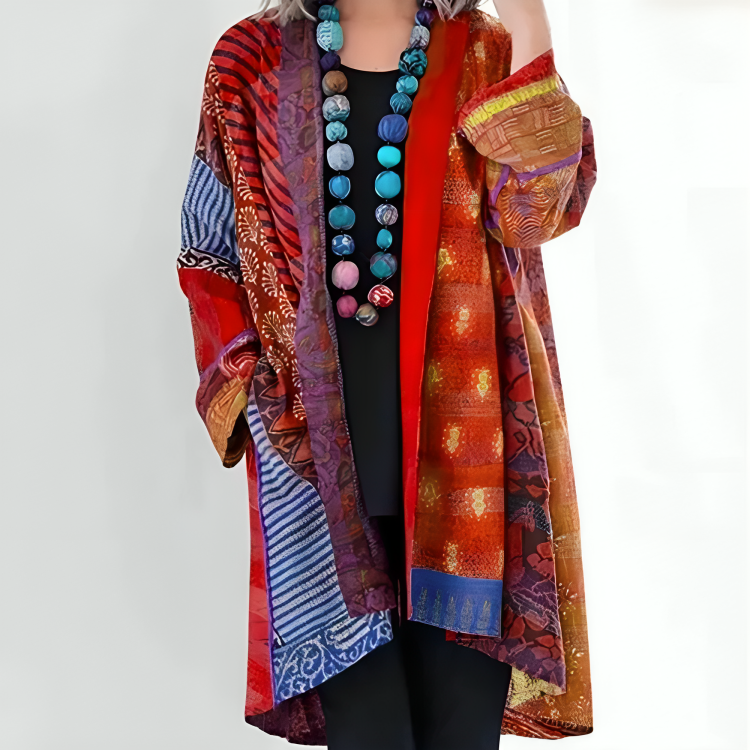Monroe – Patterned Open-Front Kimono