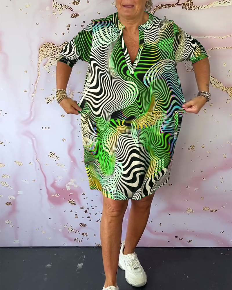 Soraya – Abstract Print Tunic Dress