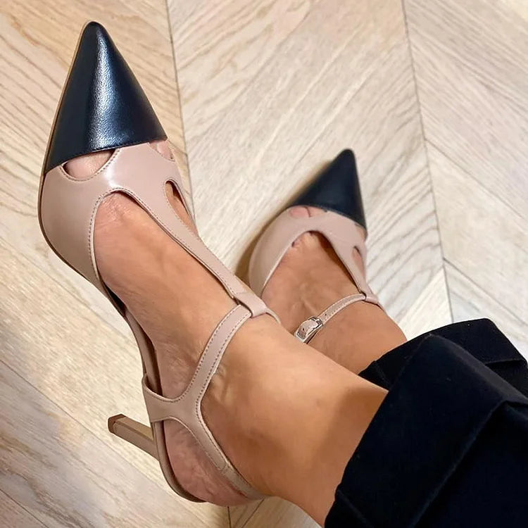 CAMILLA | BICOLOR COURT SHOES WITH STRAP