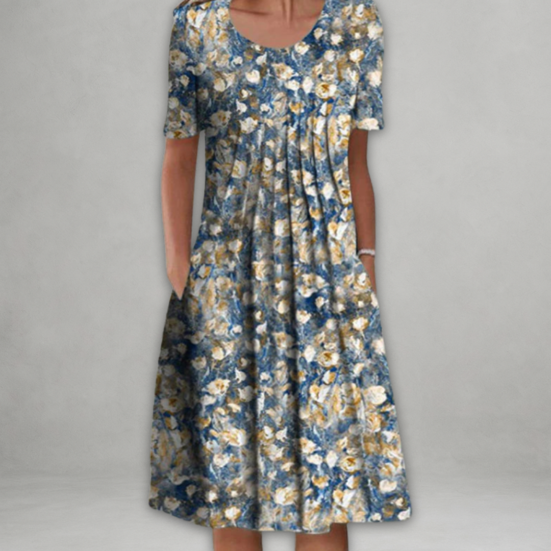 Eira™ - Elegant Dress with Floral Pattern that Covers the Stomach