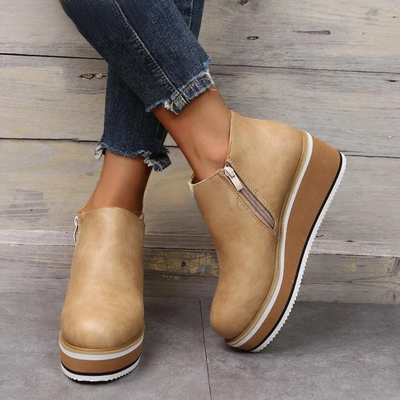 LUCY | Orthopedic Leather ComfortStep Ankle Platform Boots