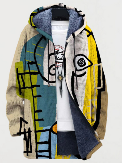 Isa - Trendy Women's Coat with Artistic Print