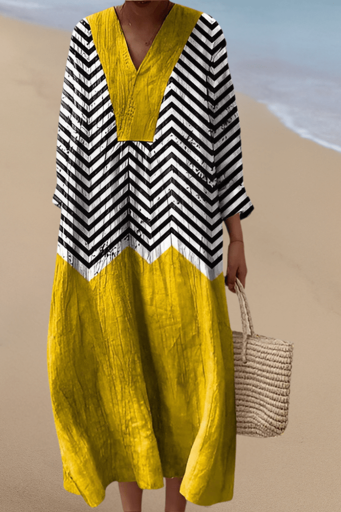 The Sunburst Rhythm – Art-Inspired Dress