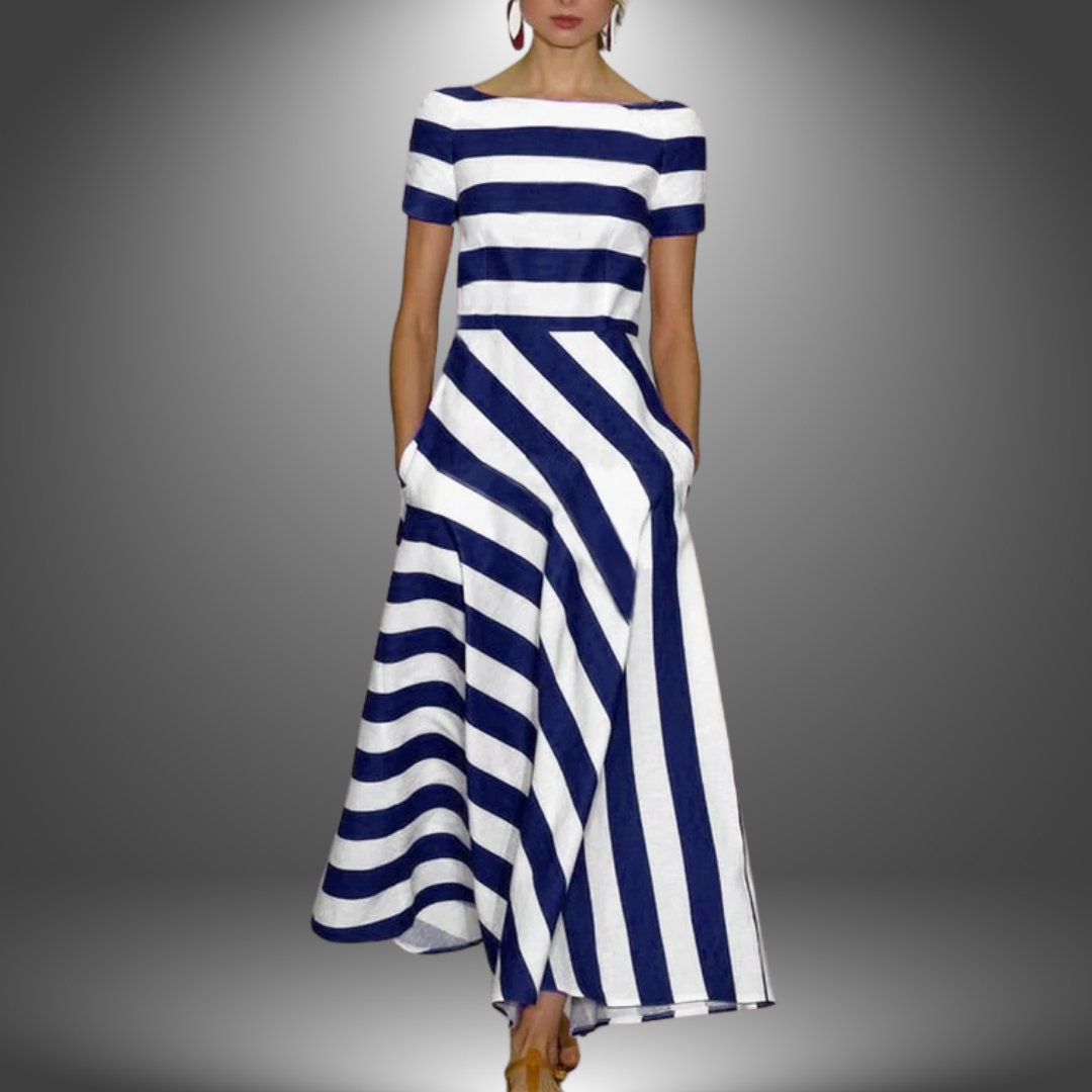 Keira – Striped Fit and Flare Maxi Dress