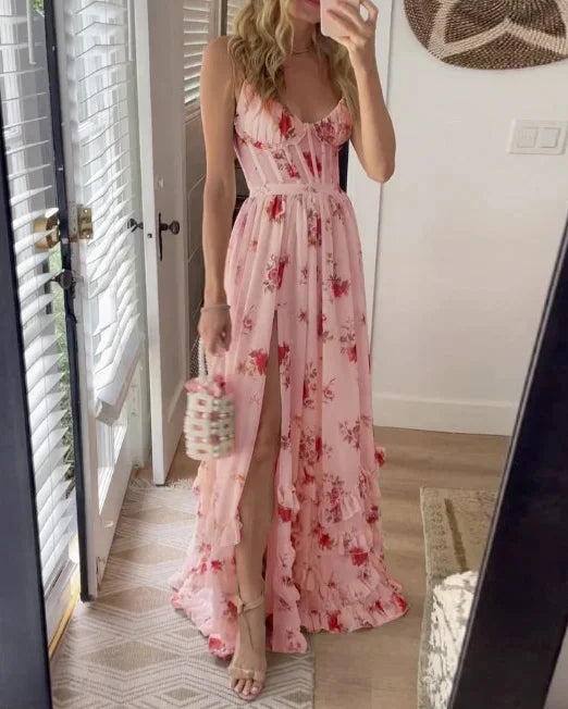 Maple – Floral Ruffle Maxi Dress