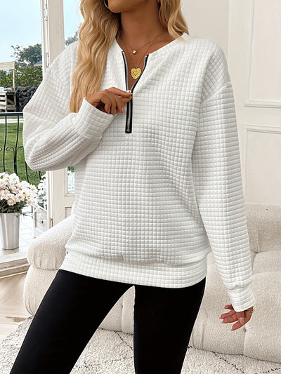 Lydia – Women’s Textured Zip-Up Jumper