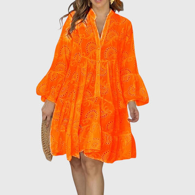 Milou – Embroidered Tiered Mini Dress