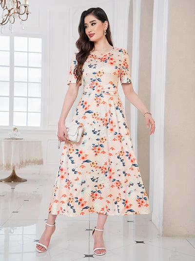 Emily - Comfortable Dress with Floral Print