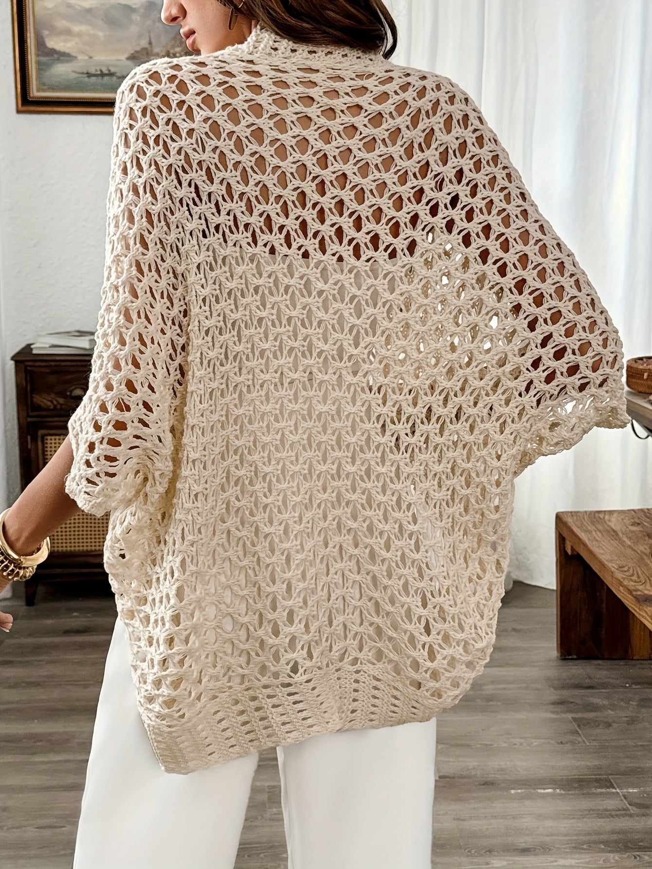 Ginny – Open Knit Drape Cardigan