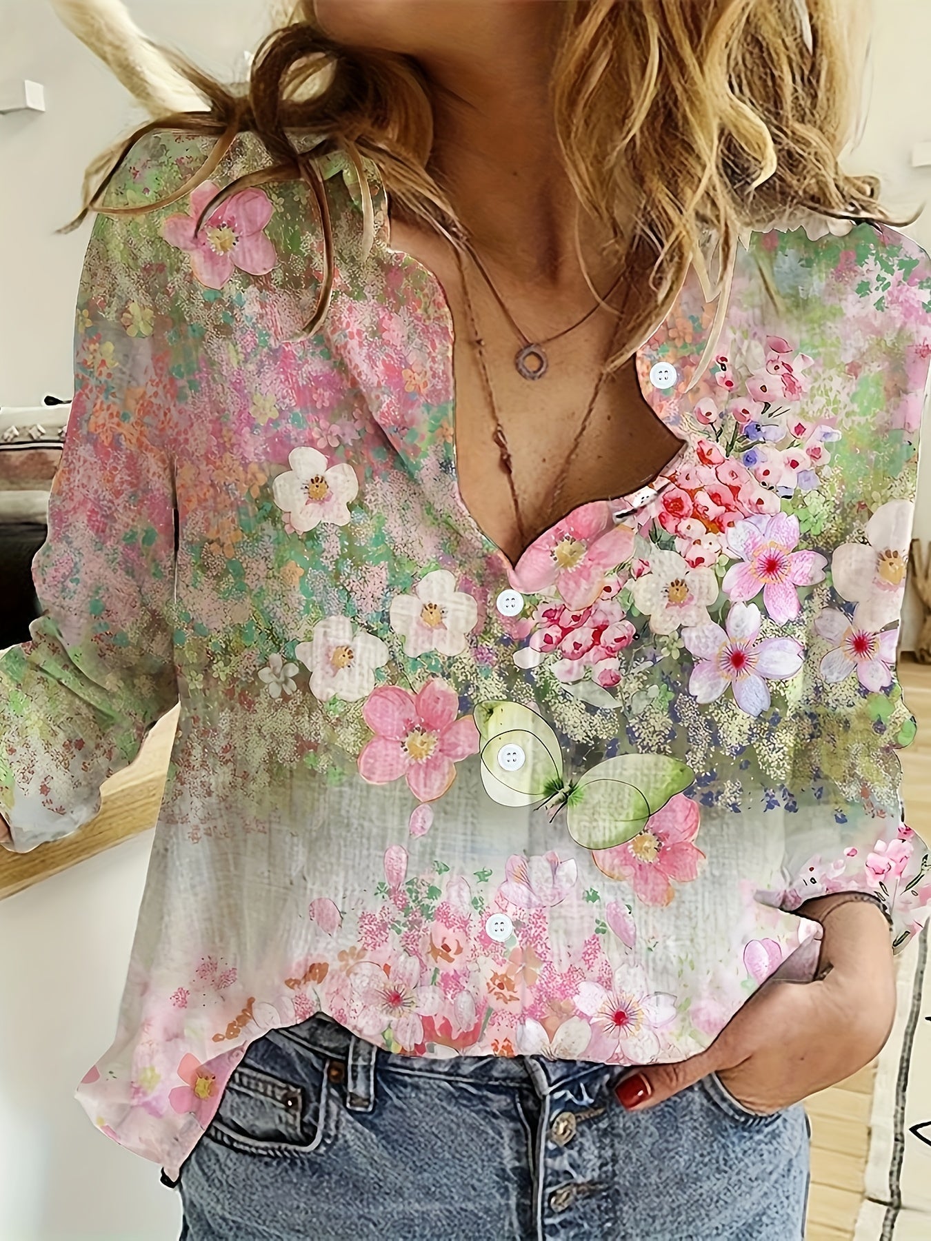Liora – Floral Print Lightweight Shirt