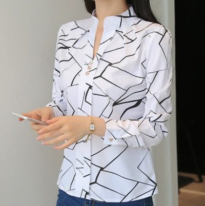 Kristine – Patterned Button-Up Blouse