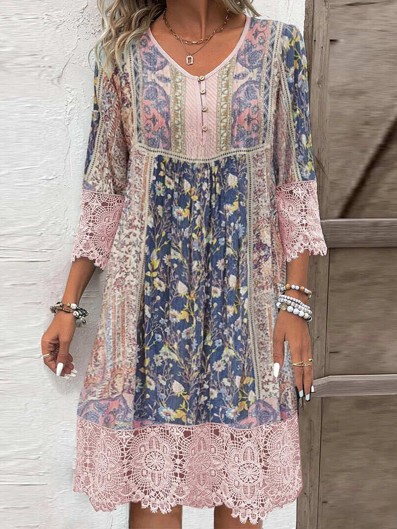Orla™ – Boho-Chic Patterned Dress