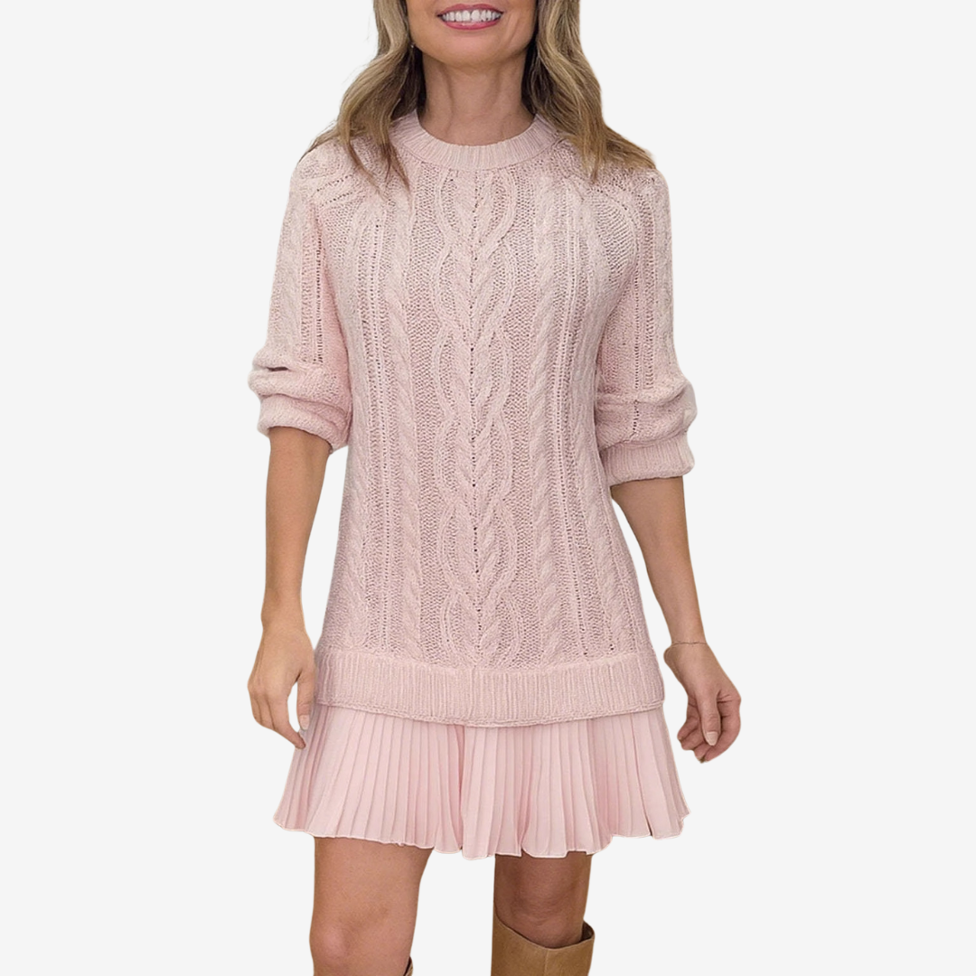 Isolde - Cable Knit Sweater Dress