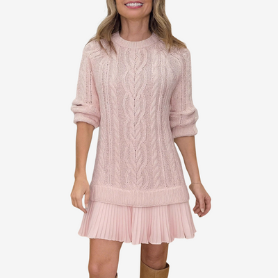 Isolde - Cable Knit Sweater Dress