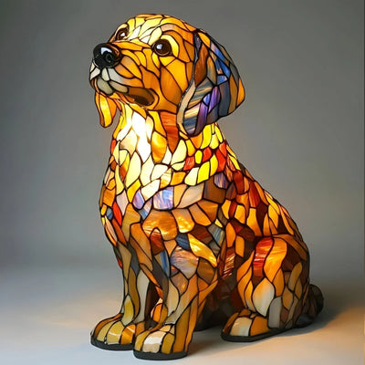 Luminous Companions – Stained Glass Dog Lamp