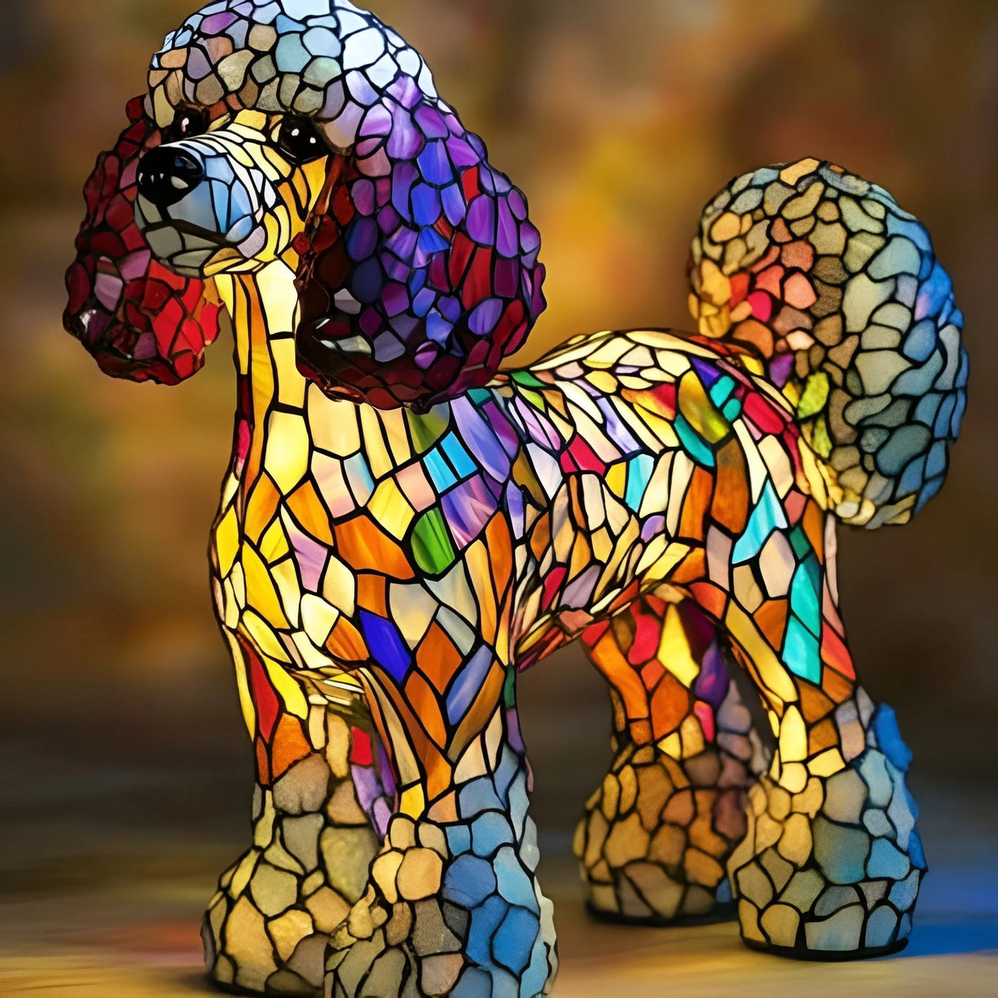 Luminous Companions – Stained Glass Dog Lamp