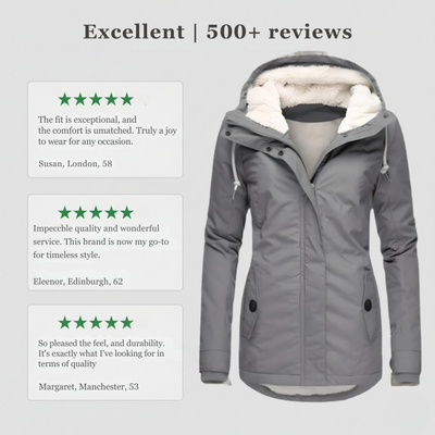 Catherine - Waterproof Long Jacket with Hood and Lining