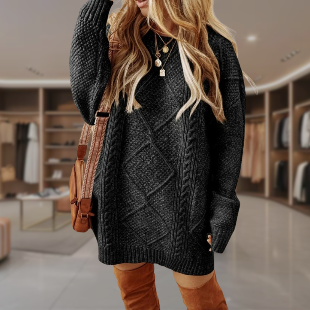 Ciara - Oversized Cable Knit Dress