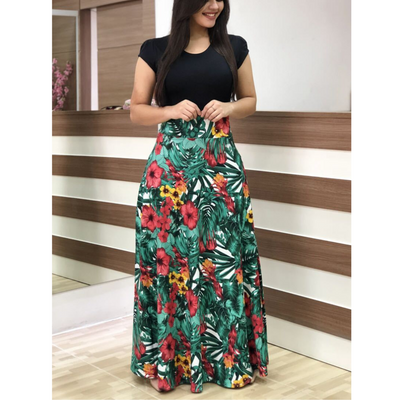 Giovella – Floral High-Waist Maxi Dress