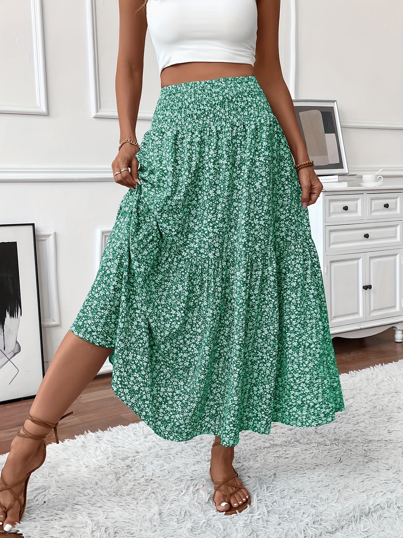 Marnie – Tiered Floral Maxi Skirt