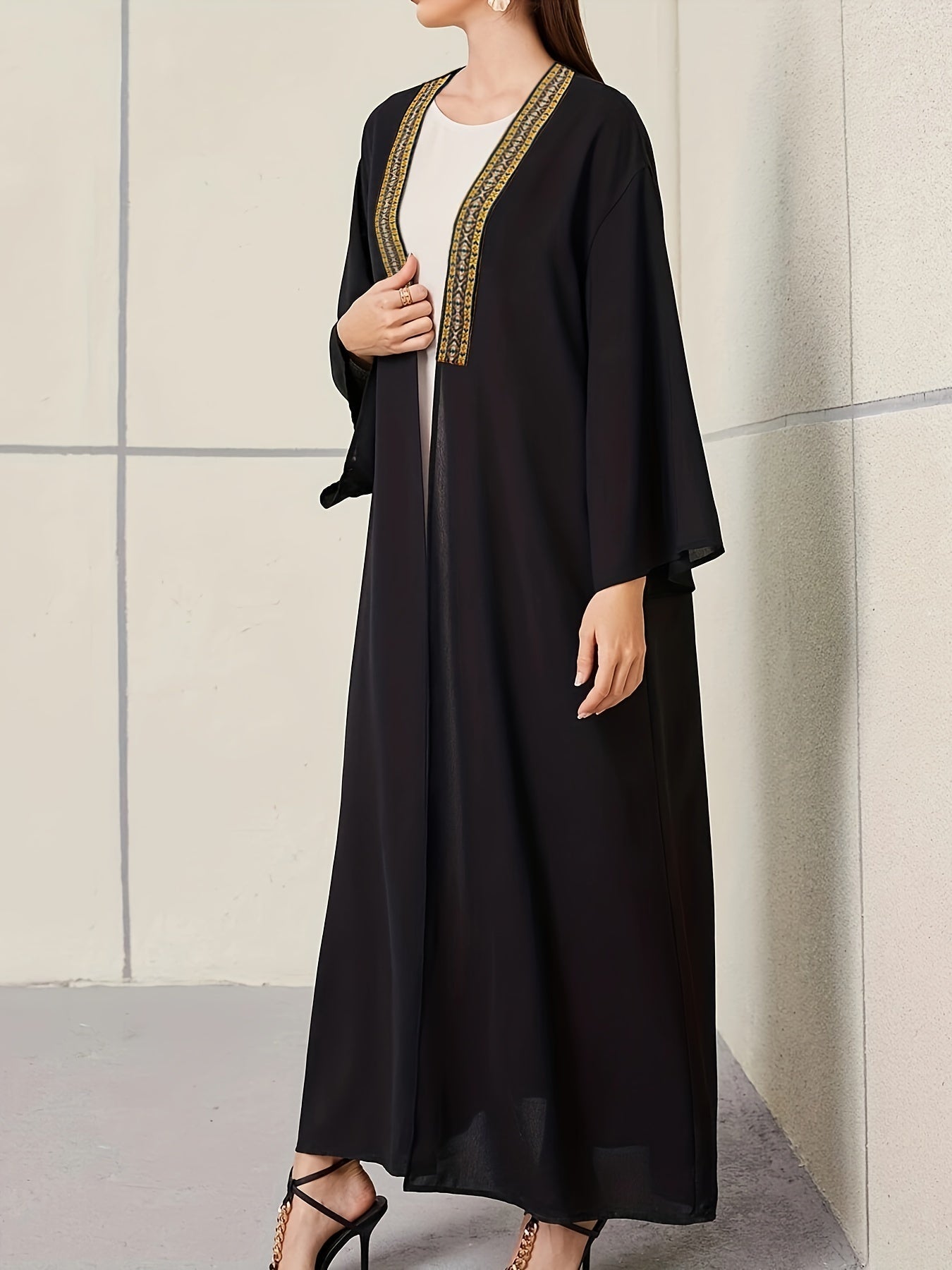 Esra Embroidered Kaftan – Golden Modest Cover-Up