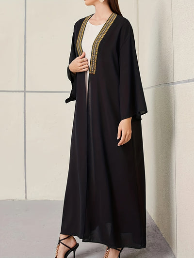 Esra Embroidered Kaftan – Golden Modest Cover-Up