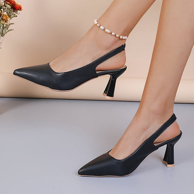 Nicola - Pointed Toe Slingback Stiletto Heels