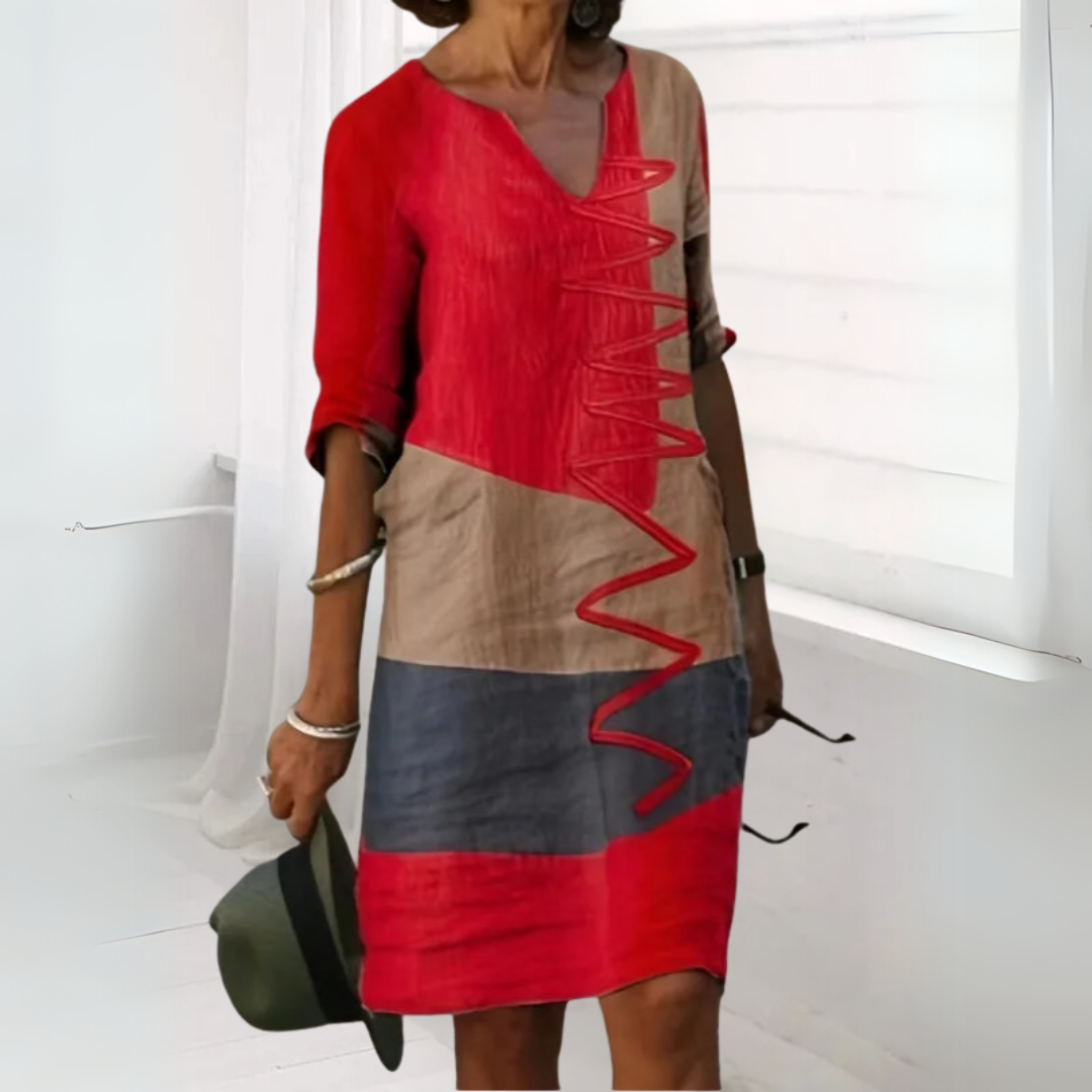 Freja - Relaxed Colour-Block Summer Dress