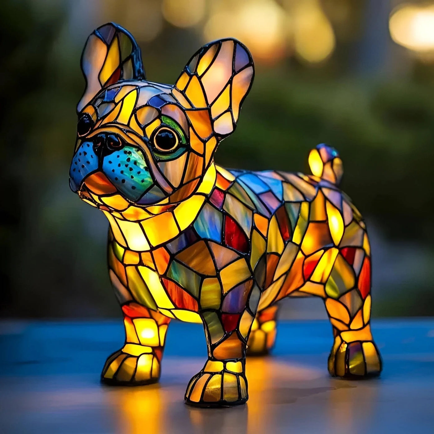 Luminous Companions – Stained Glass Dog Lamp