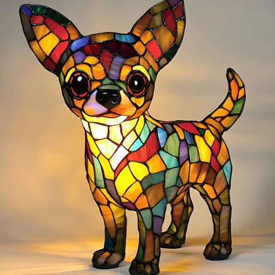Luminous Companions – Stained Glass Dog Lamp