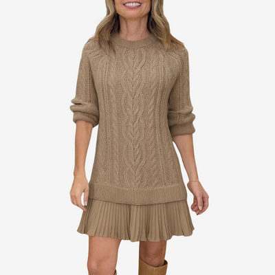 Isolde - Cable Knit Sweater Dress