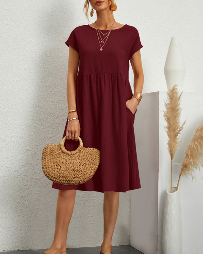 Jane™ - Classic & Comfortable Loose Dress with Round Neckline