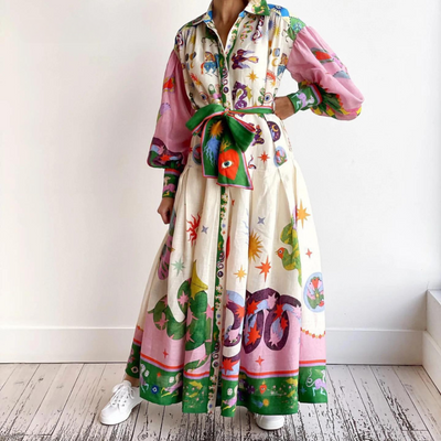 Teresa – Statement Print Maxi Dress