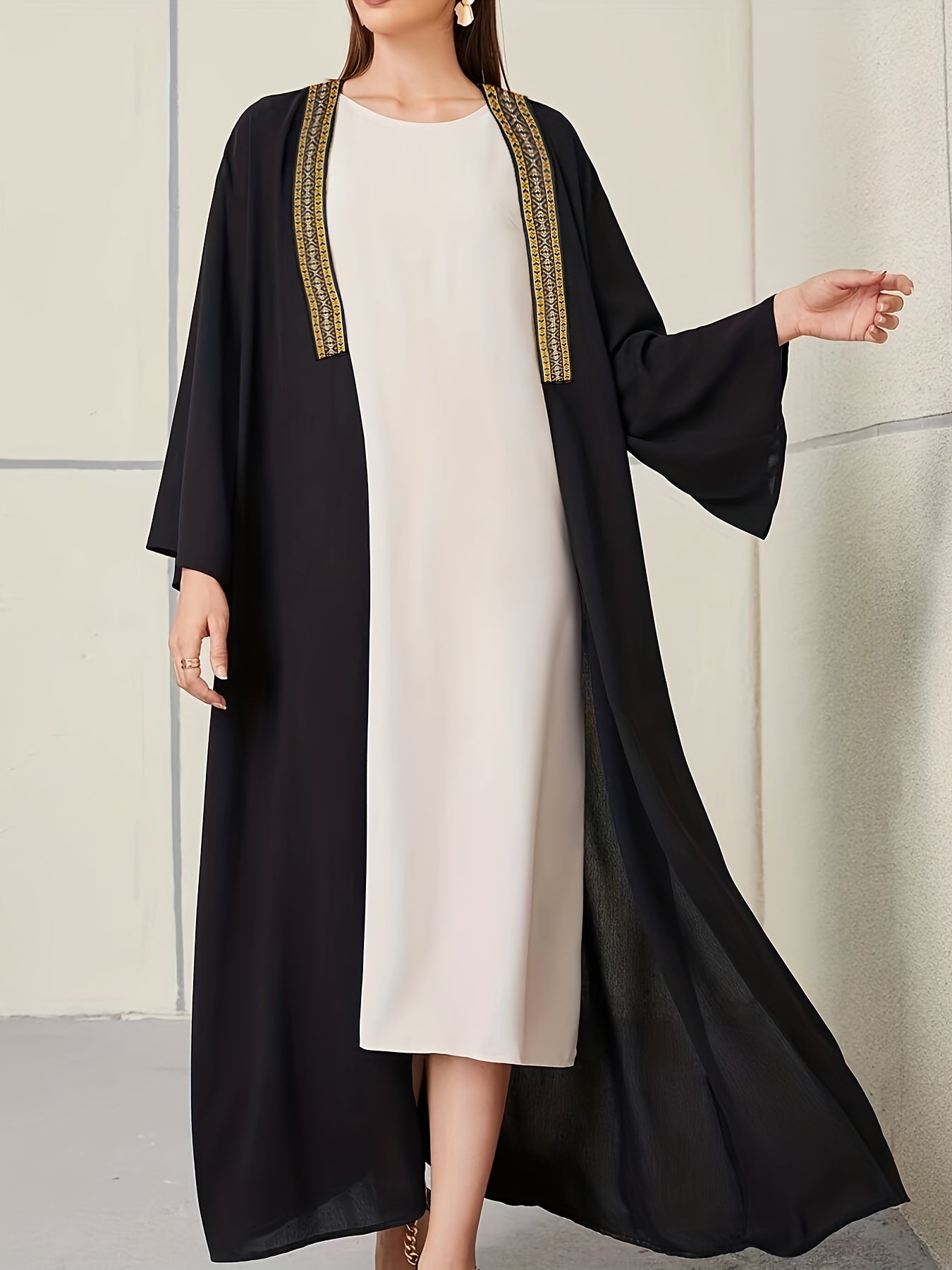 Esra Embroidered Kaftan – Golden Modest Cover-Up