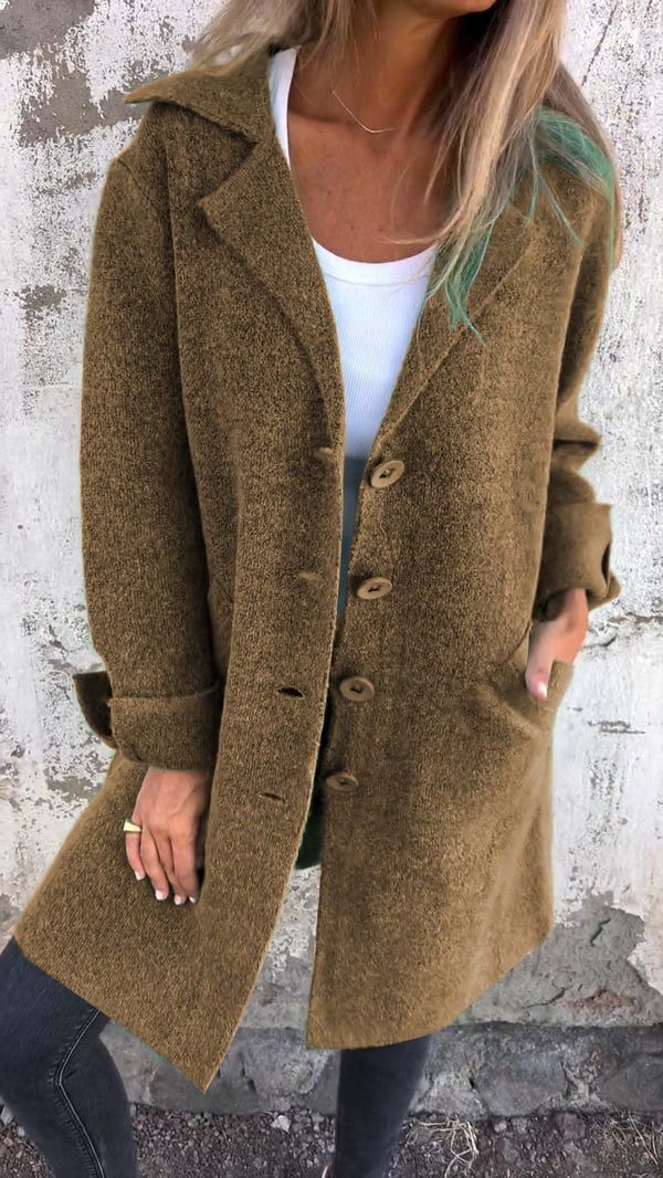 Elena – Textured Button-Up Coat