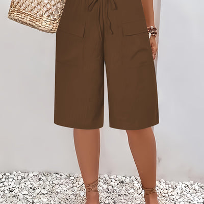 Keisha – Drawstring Pocket Culotte Shorts