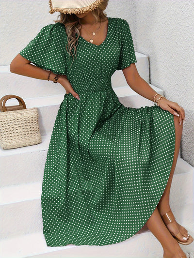 Nathalie – Polka Dot Midi Dress