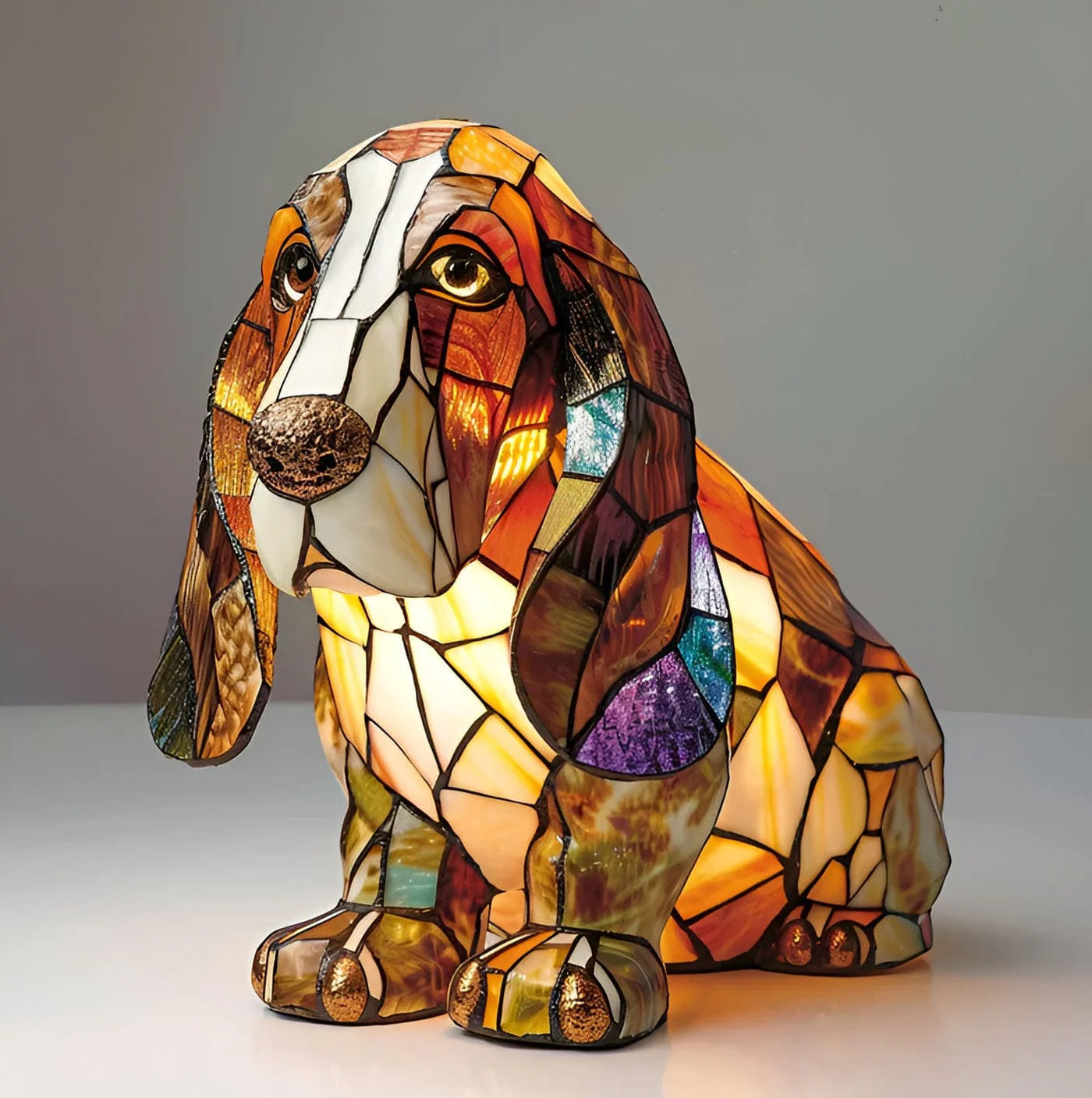 Luminous Companions – Stained Glass Dog Lamp