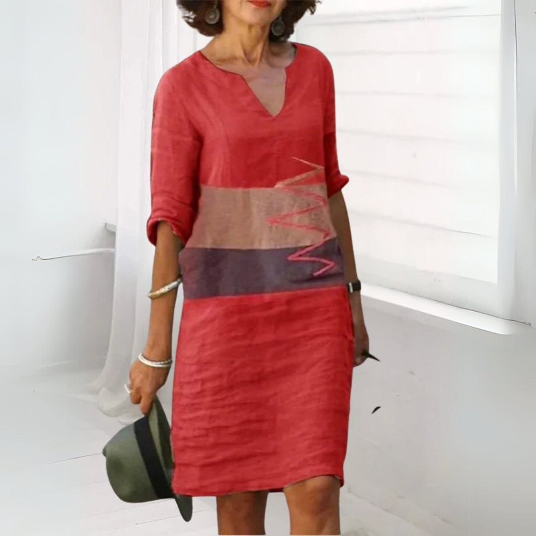 Freja - Relaxed Colour-Block Summer Dress