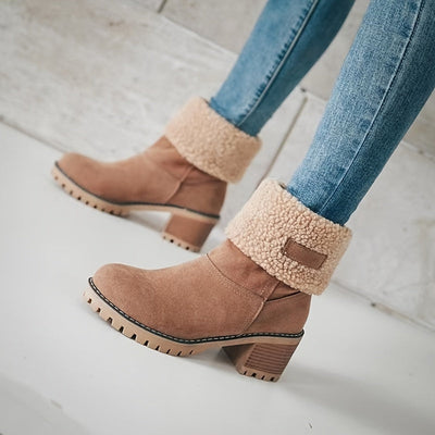 Sierra - Warm Chunky Heel Ankle Boots