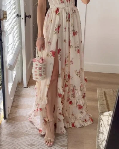 Maple – Floral Ruffle Maxi Dress