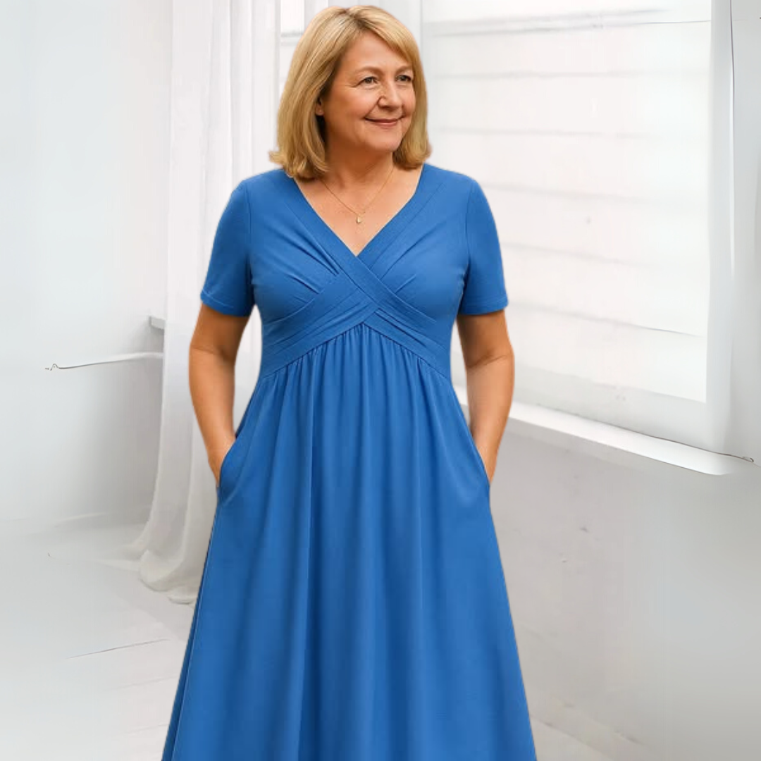 Layla - Elegant Midi Dress with Tummy Coverage