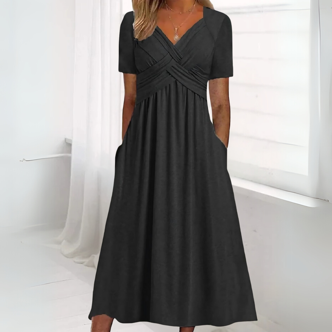 Layla - Elegant Midi Dress with Tummy Coverage