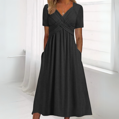 Layla - Elegant Midi Dress with Tummy Coverage