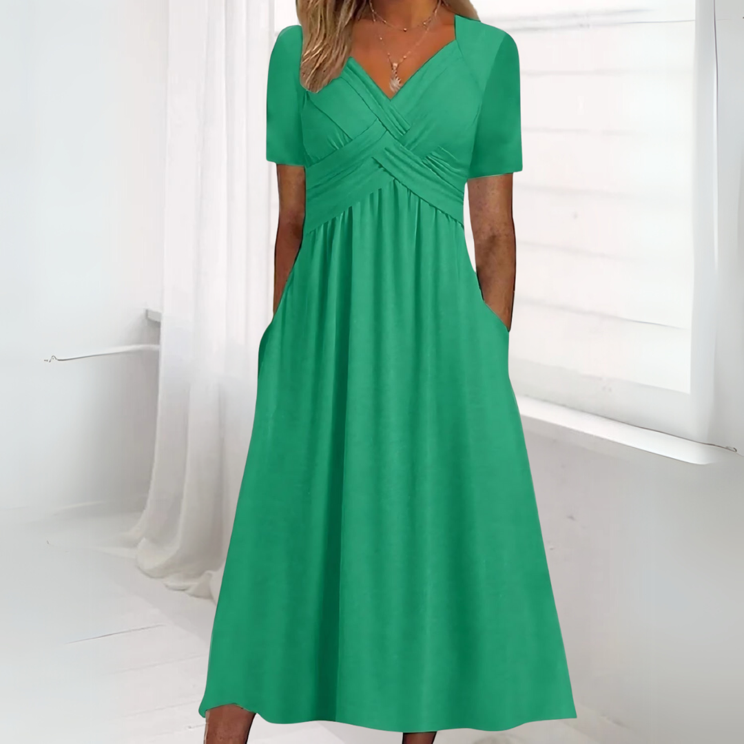 Layla - Elegant Midi Dress with Tummy Coverage