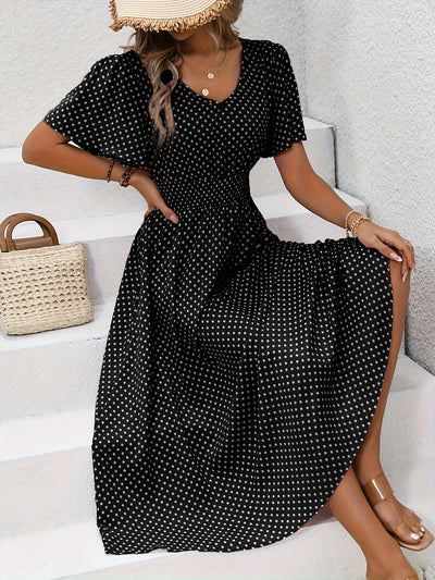 Nathalie – Polka Dot Midi Dress