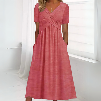 Layla - Elegant Midi Dress with Tummy Coverage